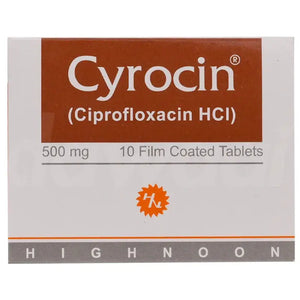 Cyrocin Tablets 500mg (Ciprofloxacin) - 10 Tablets