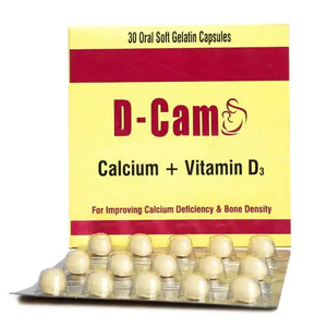 D Cam Soft Gel Capsules – Calcium & Vitamin D3 for Bone Strength