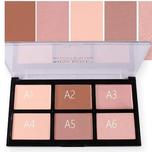 Miss Rose Contour and Highlighter Pallete with 6 Shades