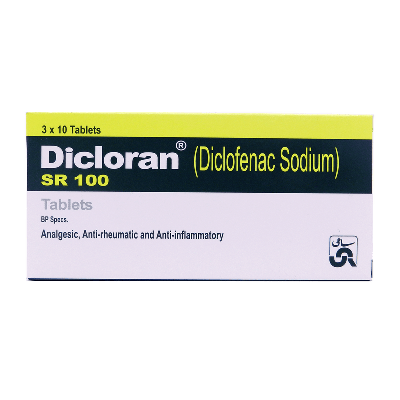 Dicloran SR 100mg Tablets 30s – Diclofenac Sodium for Arthritis & Pain