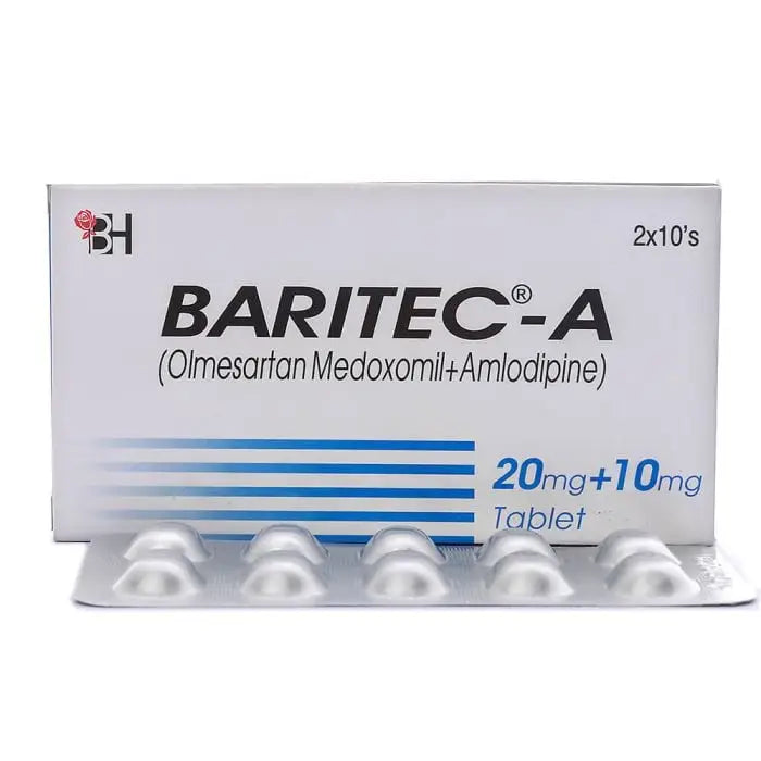 Baritec A 20/10mg Tablets — Olmesartan & Amlodipine for Hypertension