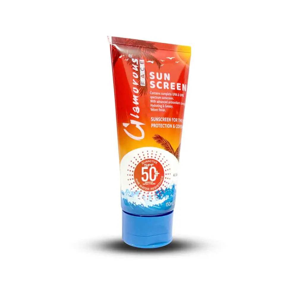 Glamorous Face Sun Screen Lotion Sunblock SPF50+ UVA UVB – front of packaging