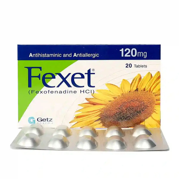 Fexet Tablets 120Mg – Non-Sedating Antihistamine for Allergy Relief getz pharma pakistan
