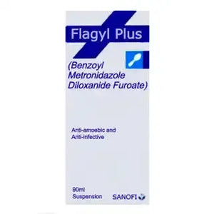 Flagyl Plus Suspension 90mL – Diloxanide furoate & Metronidazole for Bacterial Infections