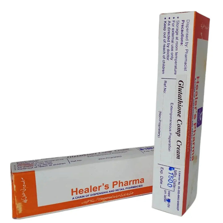 Glutathione Comp Cream (5% Glutathione + 4% Niacinamide) - Prescription Skin Brightening Cream | 30g | derma.pk Healer's pharma