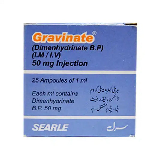 Gravinate Injection Dimenhydrinate nausea vomiting vertigo