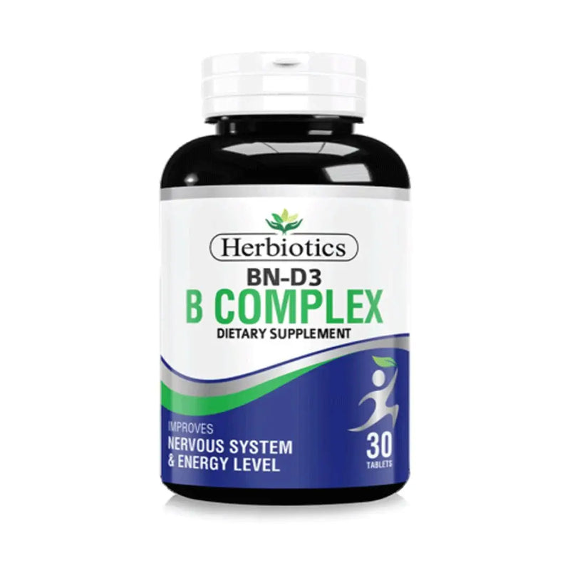 Herbiotics BN-D3 Tablets — Vitamin B Complex + D3 for Energy, Immunity & Nerves