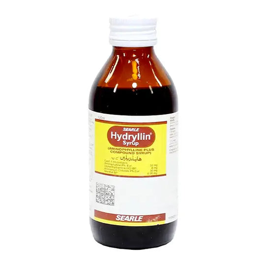 Hydryllin DM Syrup 120ml — Diphenhydramine & Dextromethorphan Cough Relief – Available in Pakistan