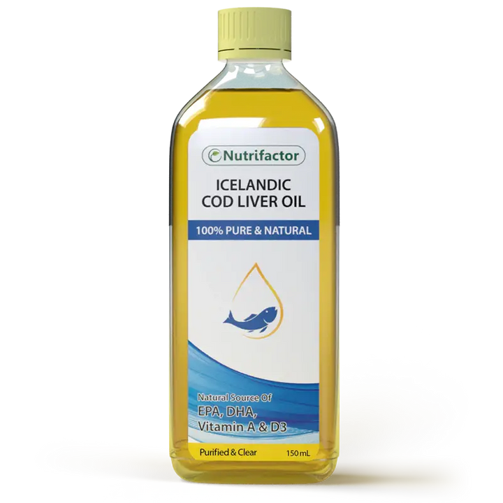 Icelandic Cod Liver Oil 150ml – Omega-3 & Vitamin D Supplement Nutrifactor laboratories