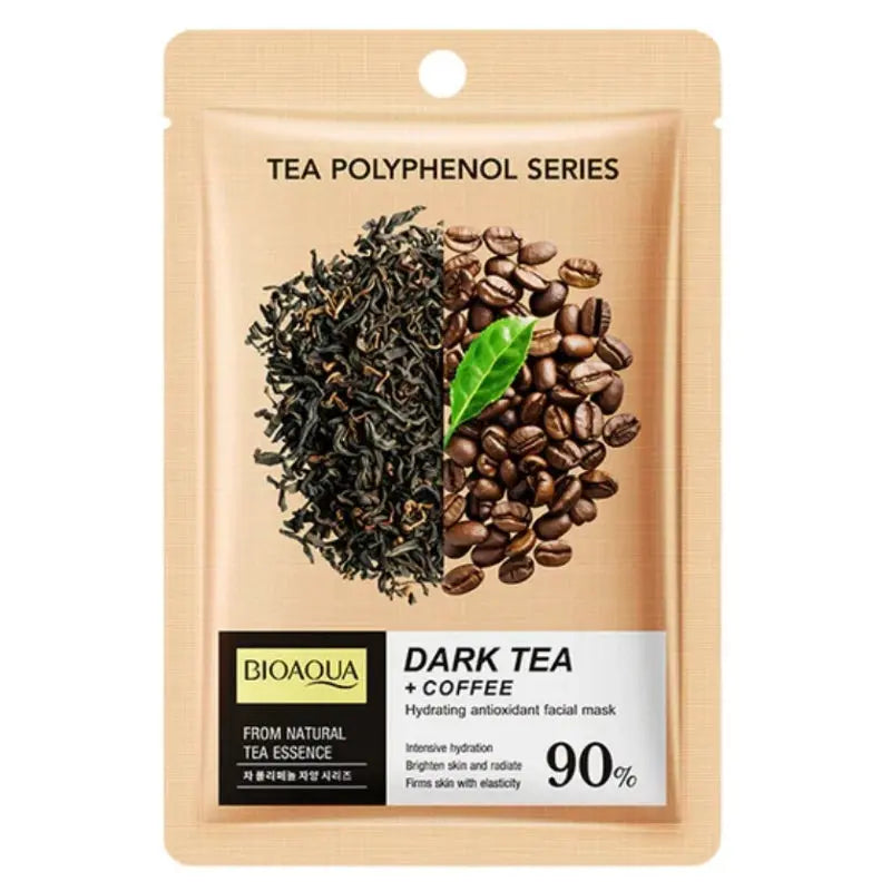 BIOAQUA Dark Tea & Coffee Hydrating Antioxidant Facial Sheet Mask 25ml