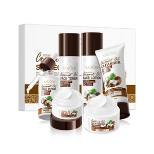 SADOER Coconut Oil 6-Piece Skincare Set | Complete Hydration & Nourishment