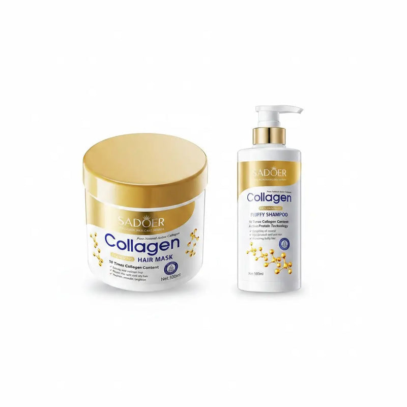 SADOER Collagen Hair Care Pack of 2 - Shampoo 500ml + Repairing Hair Mask