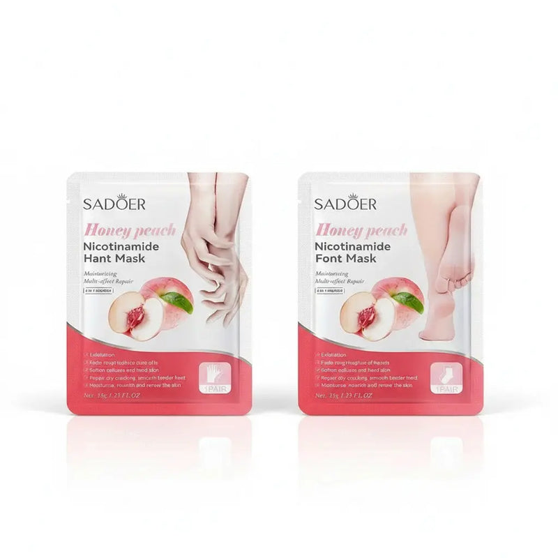 SADOER Honey Peach Nicotinamide Hand & Foot Mask Pack of 2