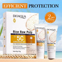 BIOAQUA Rice Raw Pulp Sunscreen Set - SPF50 PA+++ 2 Piece Set - 70g photo 6