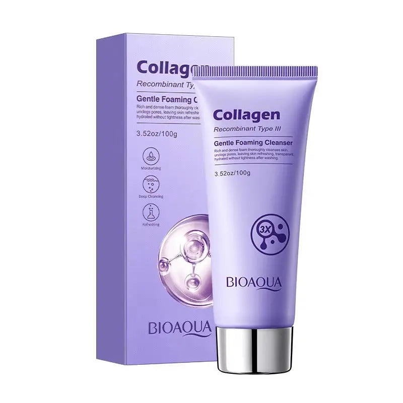 BIOAQUA Type III Collagen Facial Cleanser – Gentle Foaming Cleanser 100g