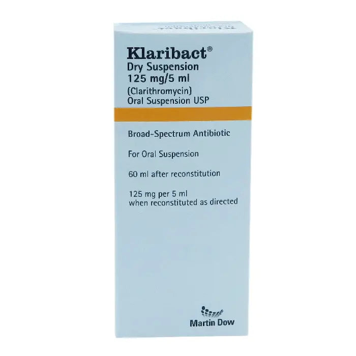 Klaribact 125mg/5ml Clarithromycin Suspension