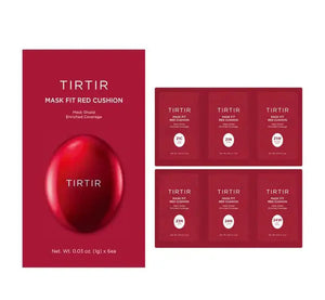 Tirtir - Mask Fit Red Cushion foundation sample Card 6 Shade Trial Kit Light Medium (#21C - #24W)
