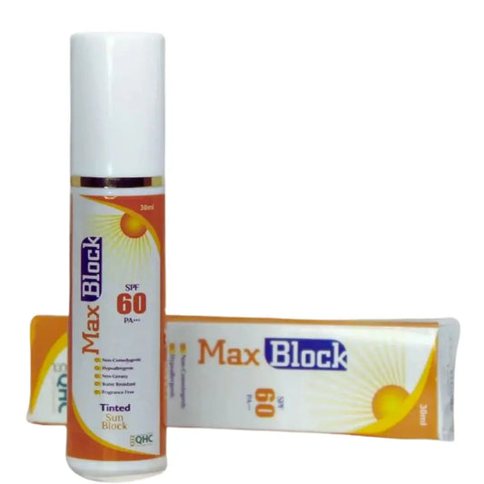 QHC Max Block SPF 60 Tinted Sunblock 30ml-derma.pk