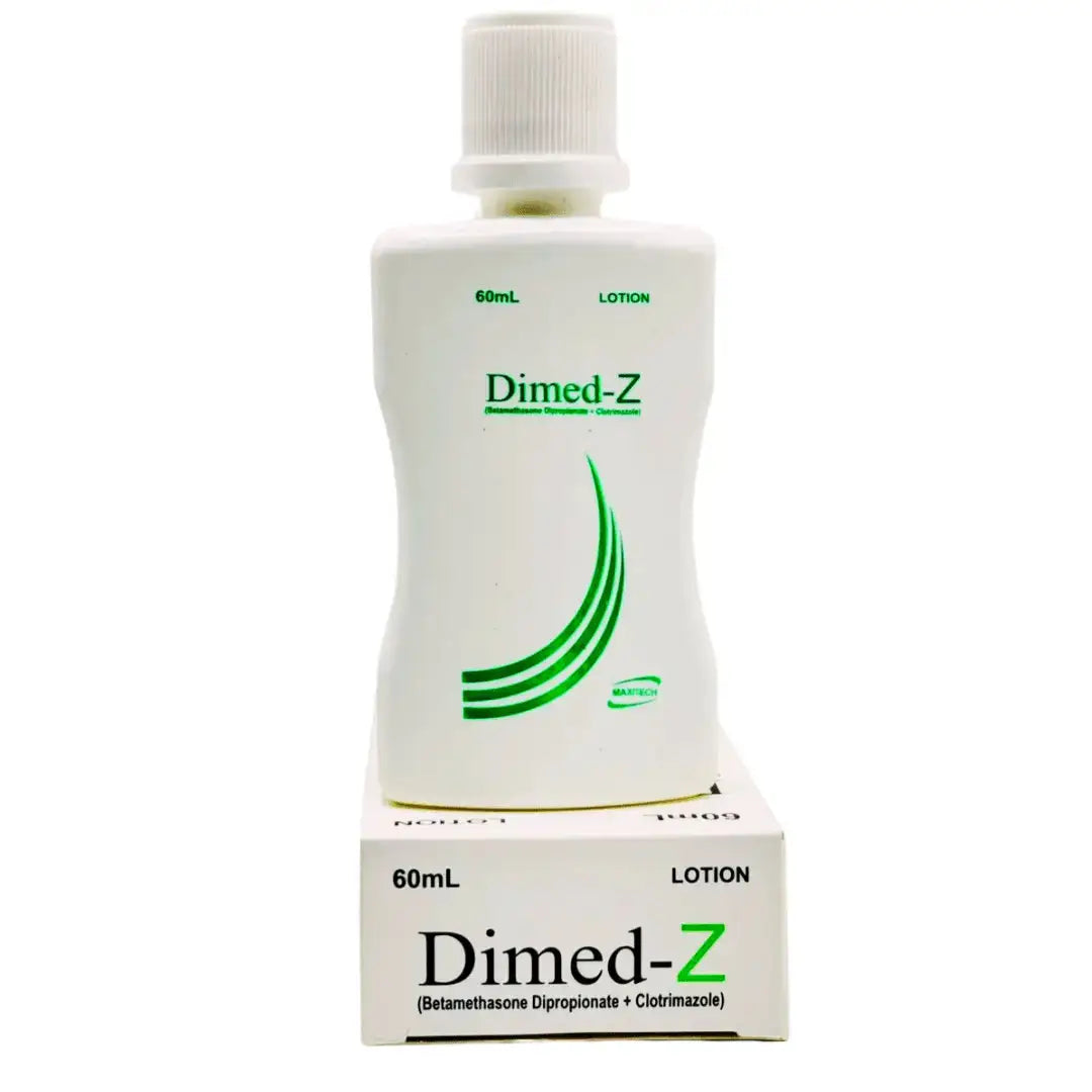 Dimed-Z antifungal corticosteroid lotion 60ml for large-area fungal skin treatment — derma.pk Pakistan