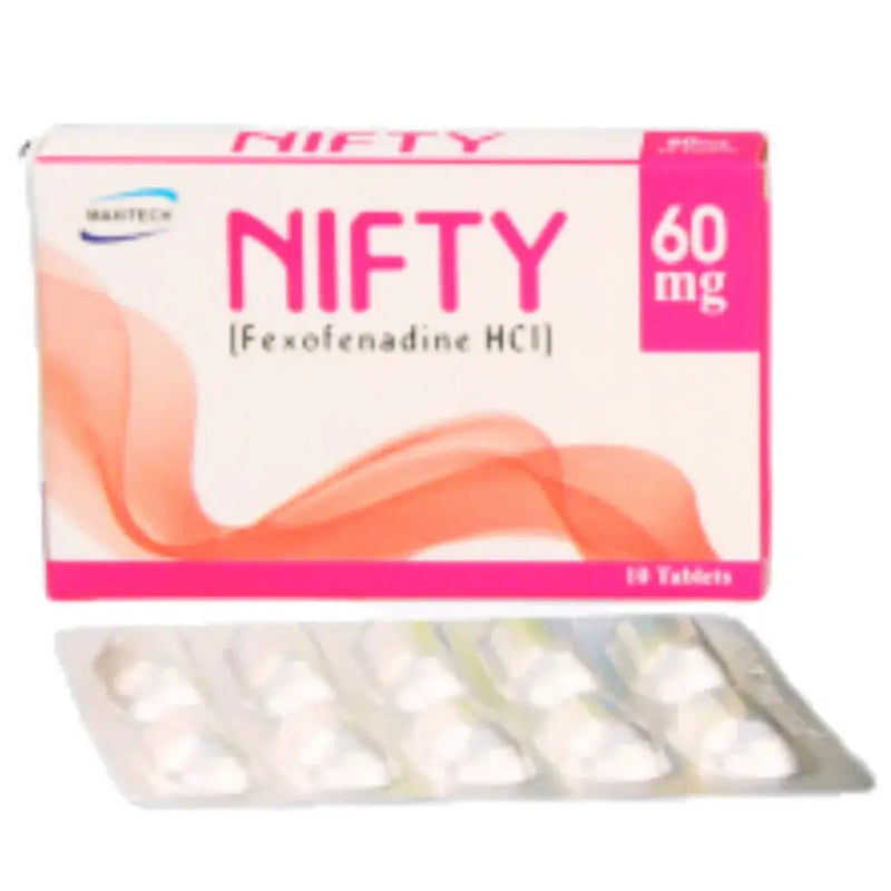 Nifty Fexofenadine 60mg Allergy Relief Tablets (Pack of 10)