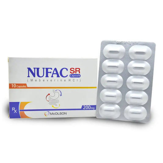Nufac SR Capsules 200mg ��� Mebeverine for IBS & Stomach Cramps