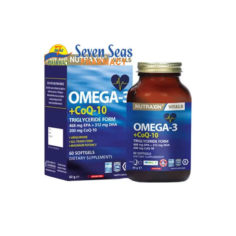 Nutraxin Omega-3 + CoQ10 Capsules – Heart Health & Energy Support