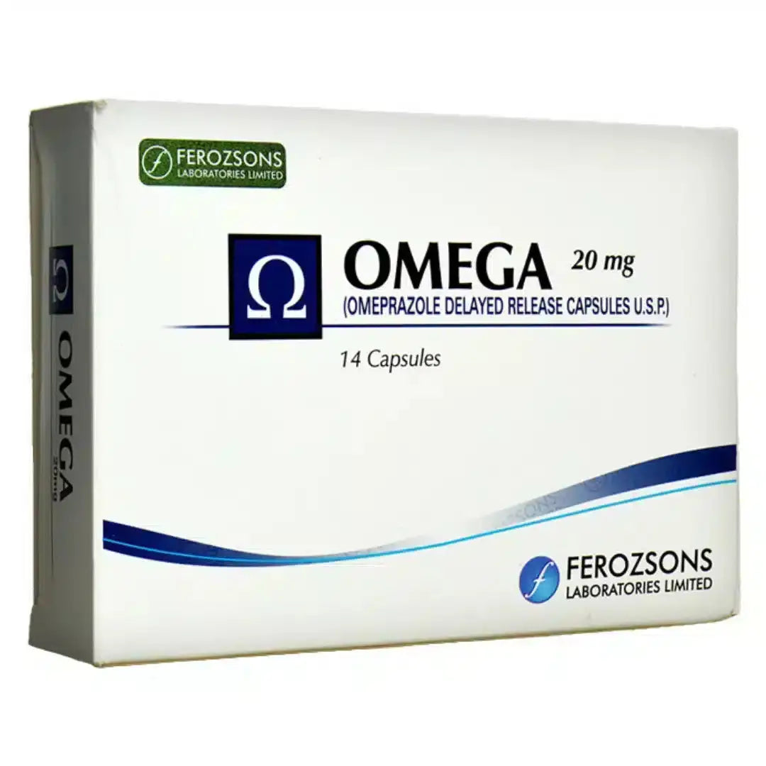 Omega 20mg Capsules (Omeprazole) - GERD & Ulcer Treatment - Ferozsons Laboratories