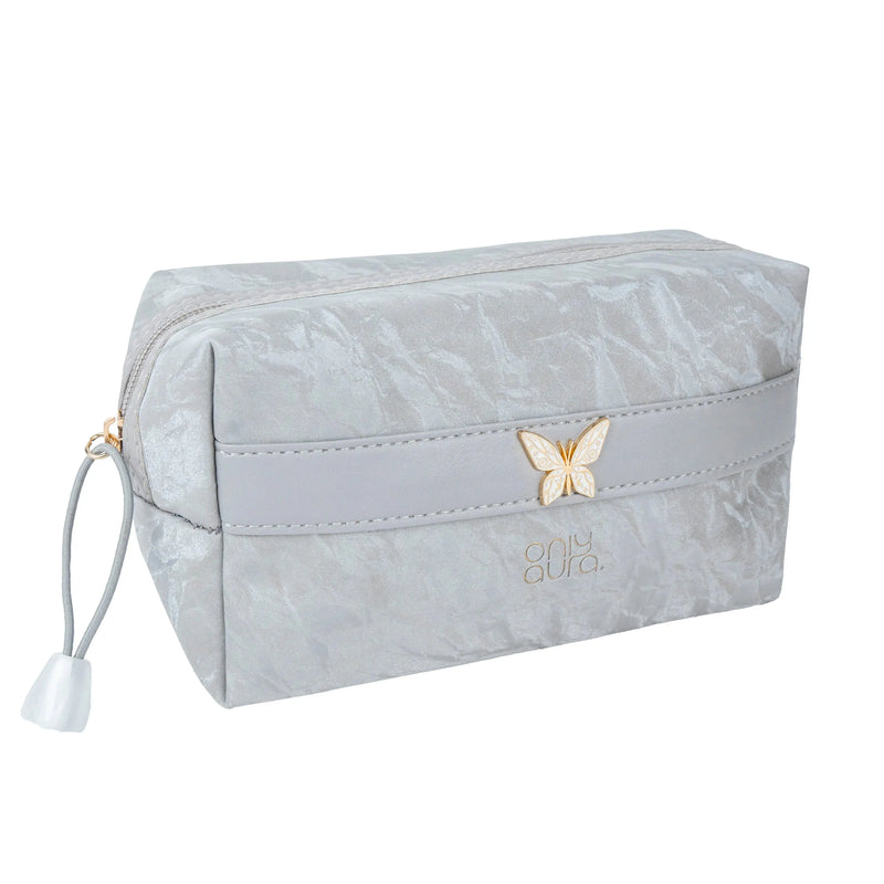 ONLYAURA COSMETIC BAG 1008-367# GREY PU MATERIAL