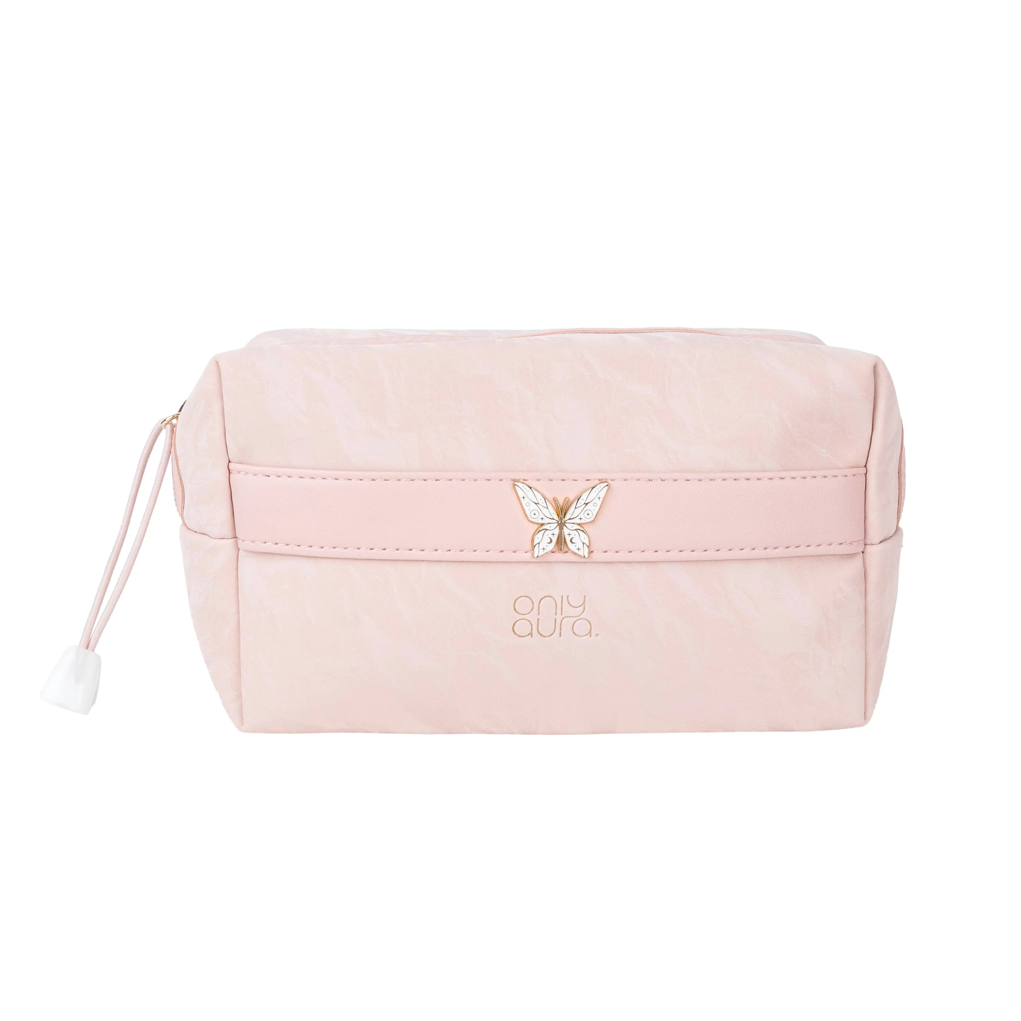 OnlyAura Cosmetic Bag 1008-367# Pink PU Material – back of packaging
