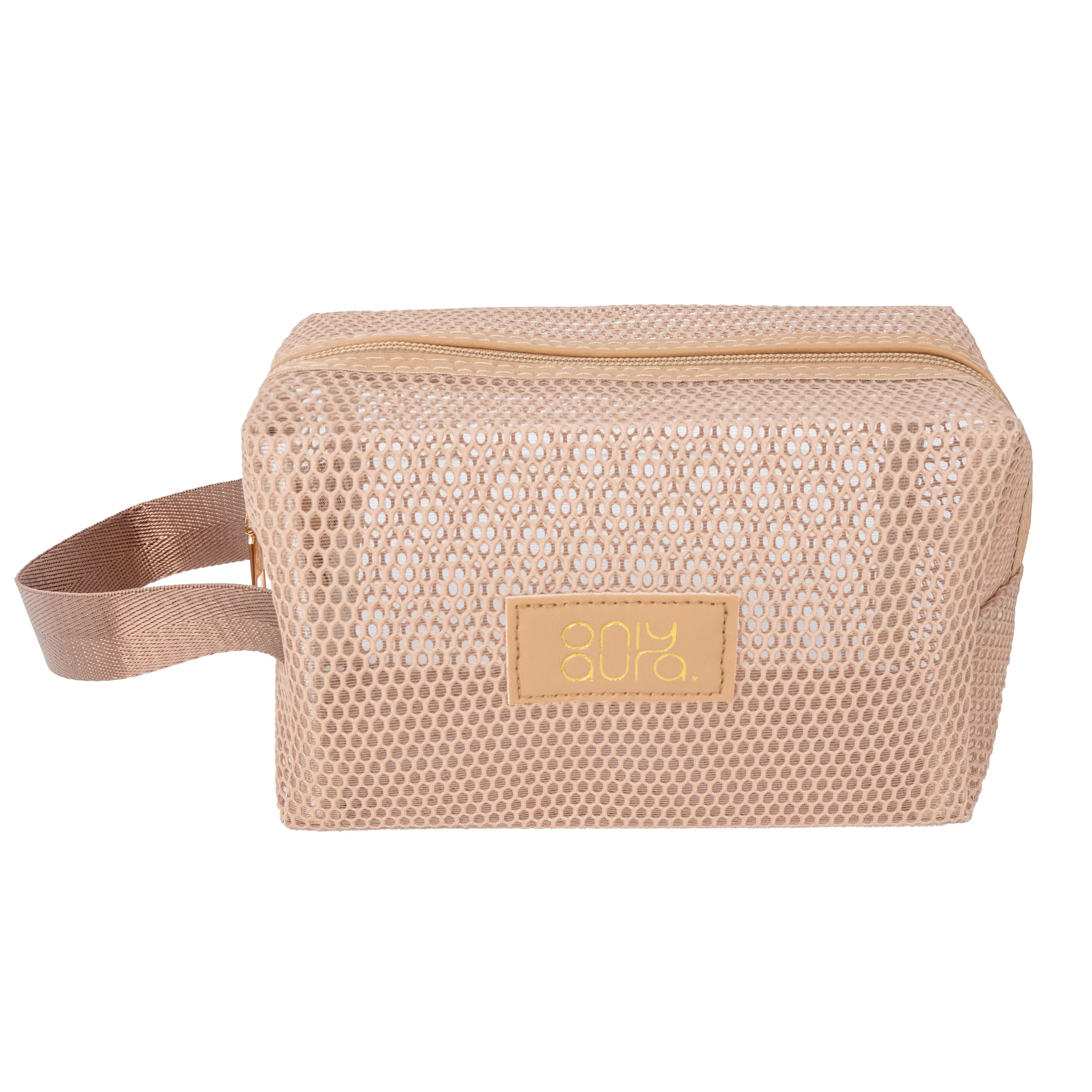 OnlyAura Cosmetic Bag 3332# Beige Grenadine Material product photo