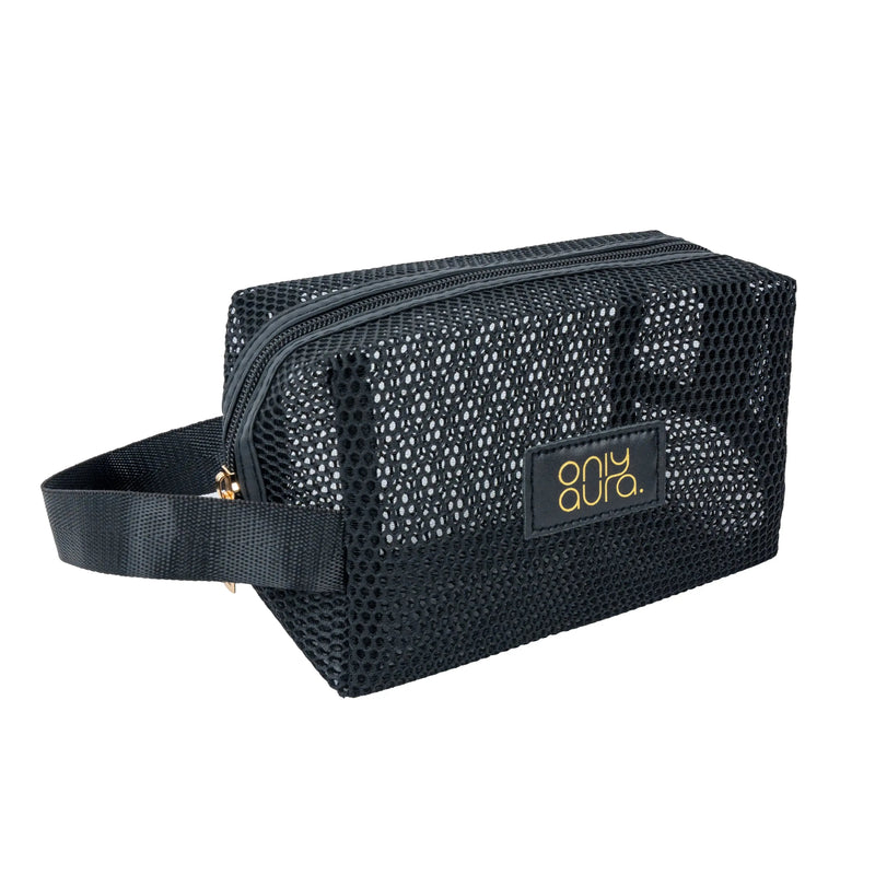 ONLYAURA COSMETIC BAG 3332# BLACK GRENADINE MATERIAL