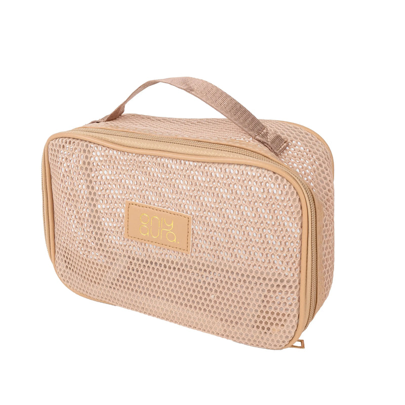 ONLYAURA COSMETIC BAG 3337# BEIGE GRENADINE MATERIAL