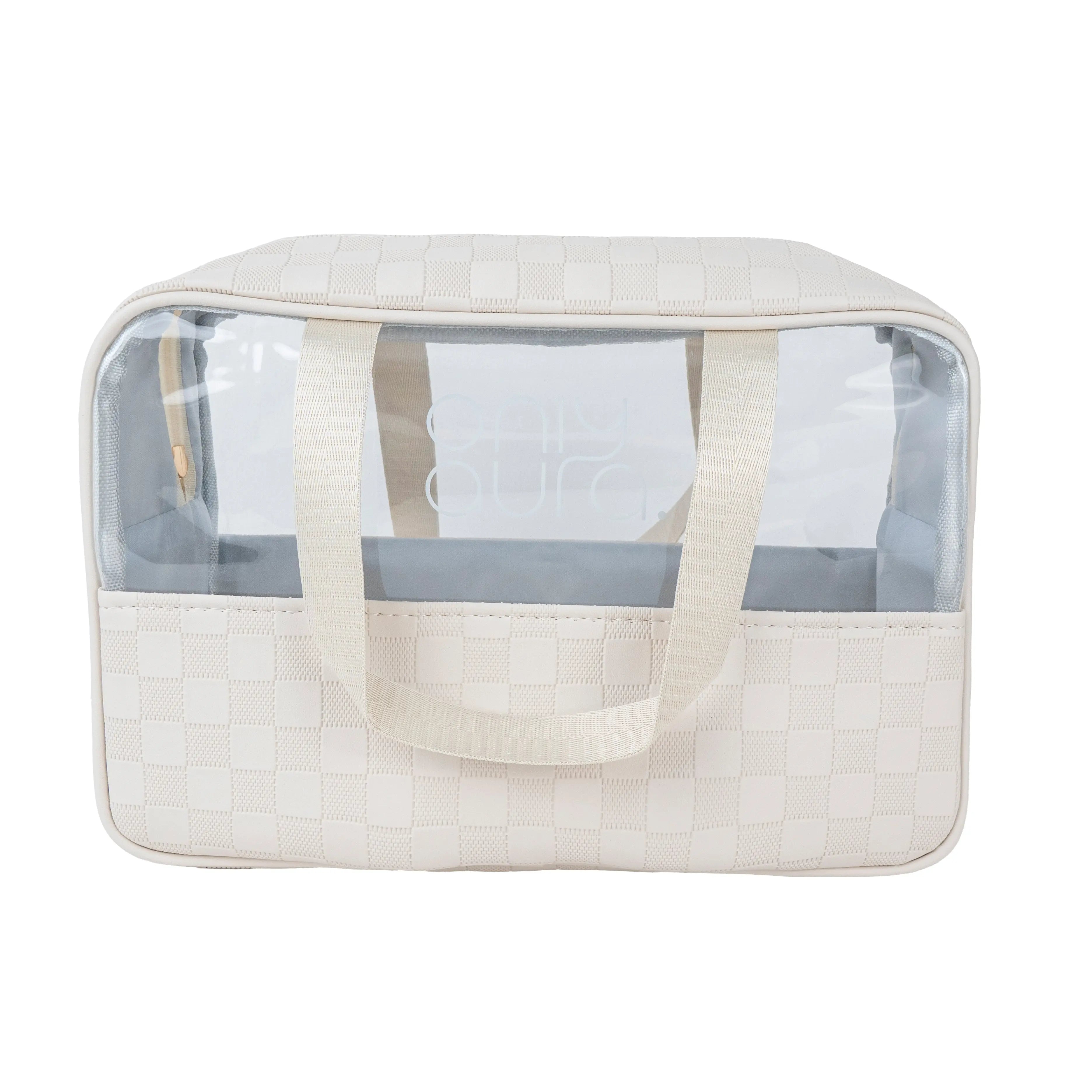 OnlyAura Cosmetic Bag 5003-323# Beige Pu+pvc Material product photo