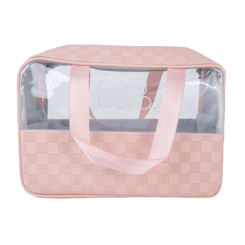 ONLYAURA COSMETIC BAG 5003-323# PINK PU+PVC MATERIAL