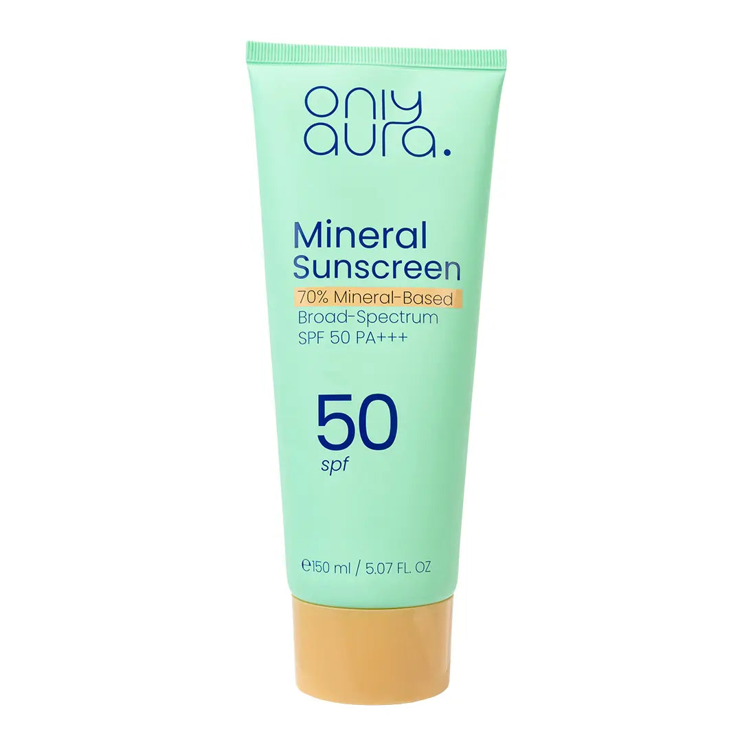 OnlyAura Mineral Sunscreen SPF50 150ml – front of packaging