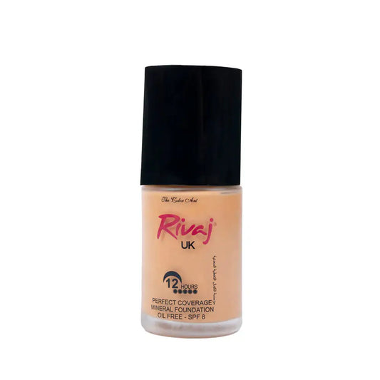 Rivaj Perfect Coverage Mineral Foundation Shade 5 – Lightweight Breathable Foundation for All Skin Types