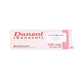 Danazol 100mg Capsules pack — synthetic androgen hormonal therapy for endometriosis