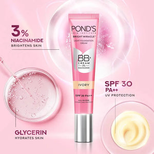 Pond's Bright Miracle BB+ Cream 3% Niacinamide Ivory SPF 30 18g