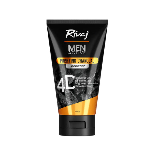 Rivaj Men Active Purifying Charcoal Face Wash 100ml ��� Deep Cleansing & Detoxifying