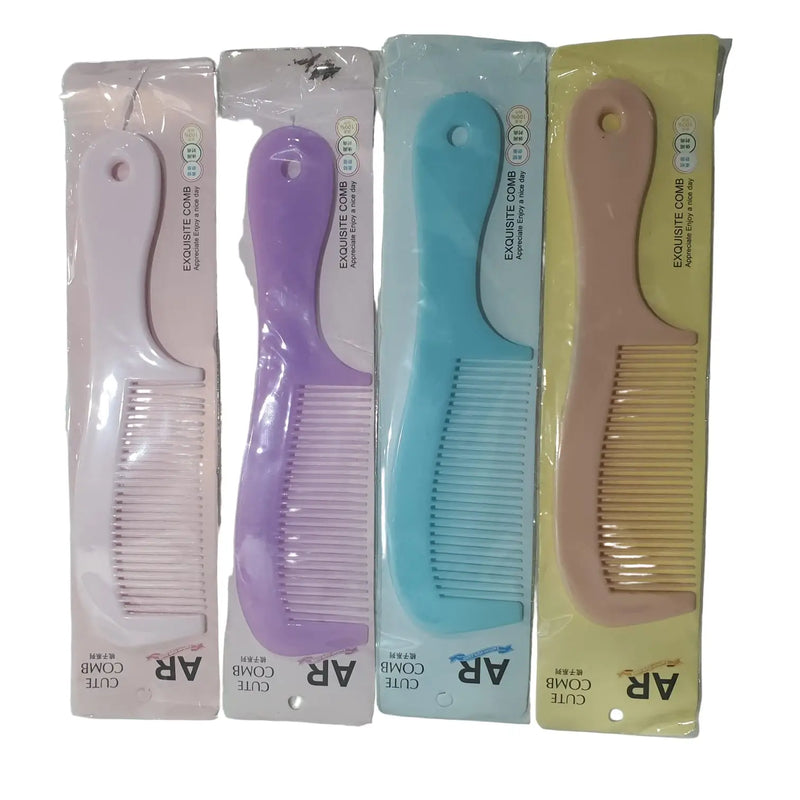 Household Medium Tooth Soft Plastic Comb for Ladies – Candy Colour