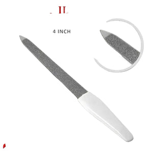 Nail Art Metal Nail Filer White Handle – Precision Nail Care Tool