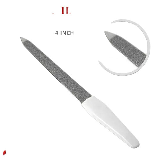 Nail Art Metal Nail Filer White Handle – Precision Nail Care Tool