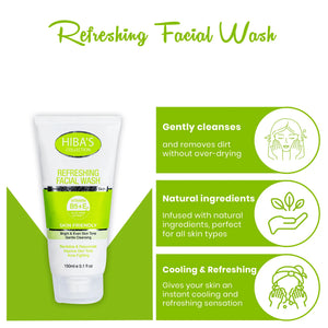 Hiba's Collection Hiba’s (Refreshing) Facial Wash 150ml – back of packaging