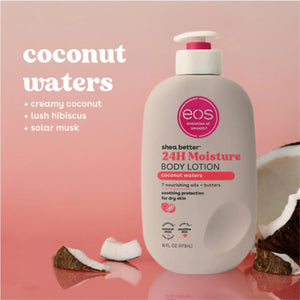 eos Shea Better 24H Moisture Body Lotion, Coconut Waters, 16 fl OZ (473 ML)