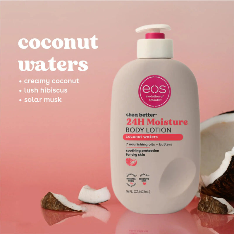 eos Shea Better 24H Moisture Body Lotion, Coconut Waters, 16 fl OZ (473 ML)