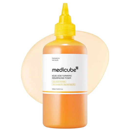 medicube Kojic Acid Turmeric Resurfacing Toner for Face & Body 250ml – front of packaging