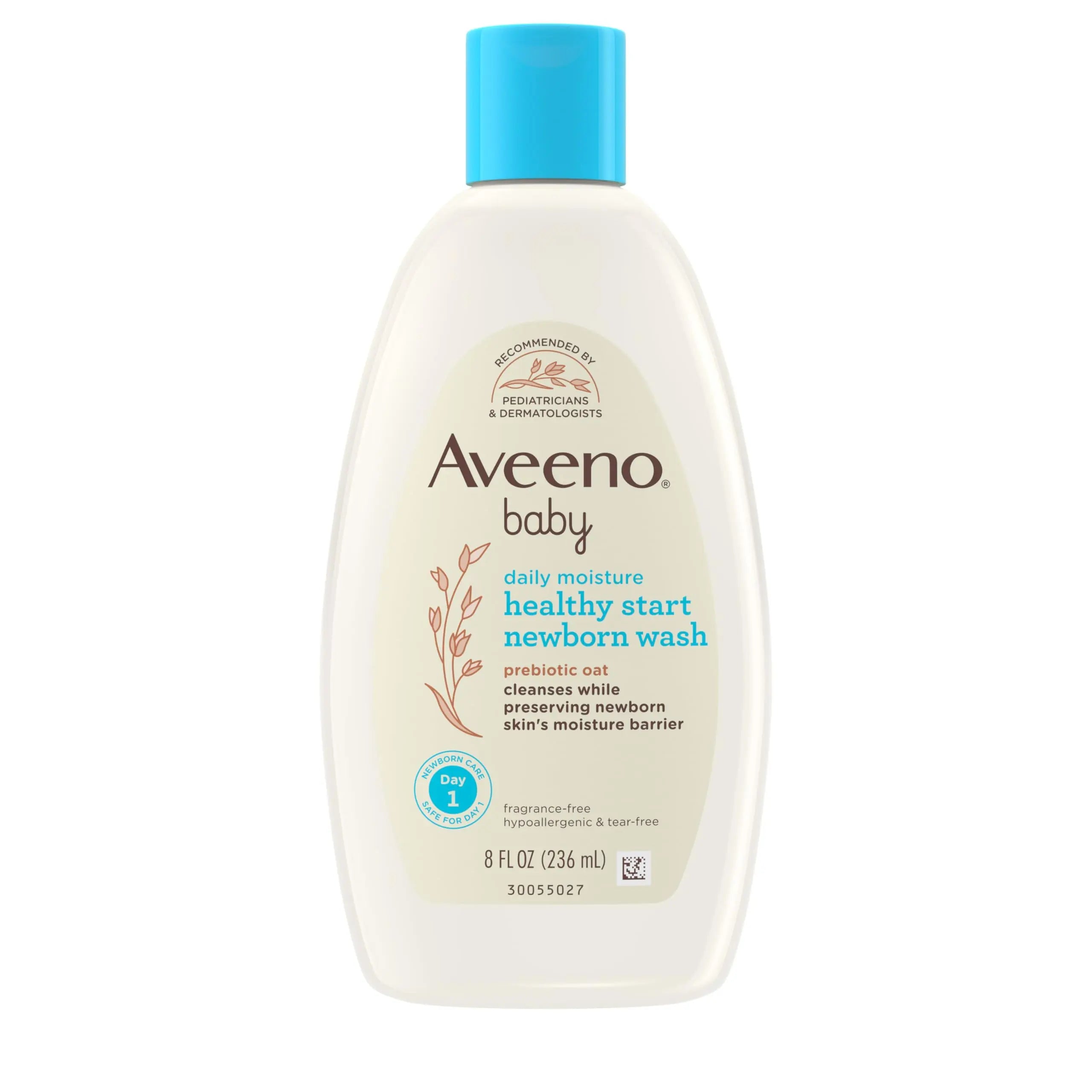 Derma.pk Aveeno Baby daily moisture healthy start newborn wash probiotic oat 236ml – front of packaging