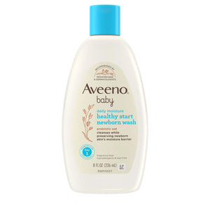 Derma.pk Aveeno Baby daily moisture healthy start newborn wash probiotic oat 236ml – front of packaging