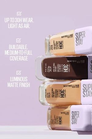 Maybelline Super Stay Lumi-Matte Foundation 30ml USA Variant – close-up product detail