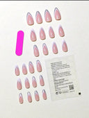 Shein Glamorous Nails French Glitter Style 24pcs False Nails photo 2